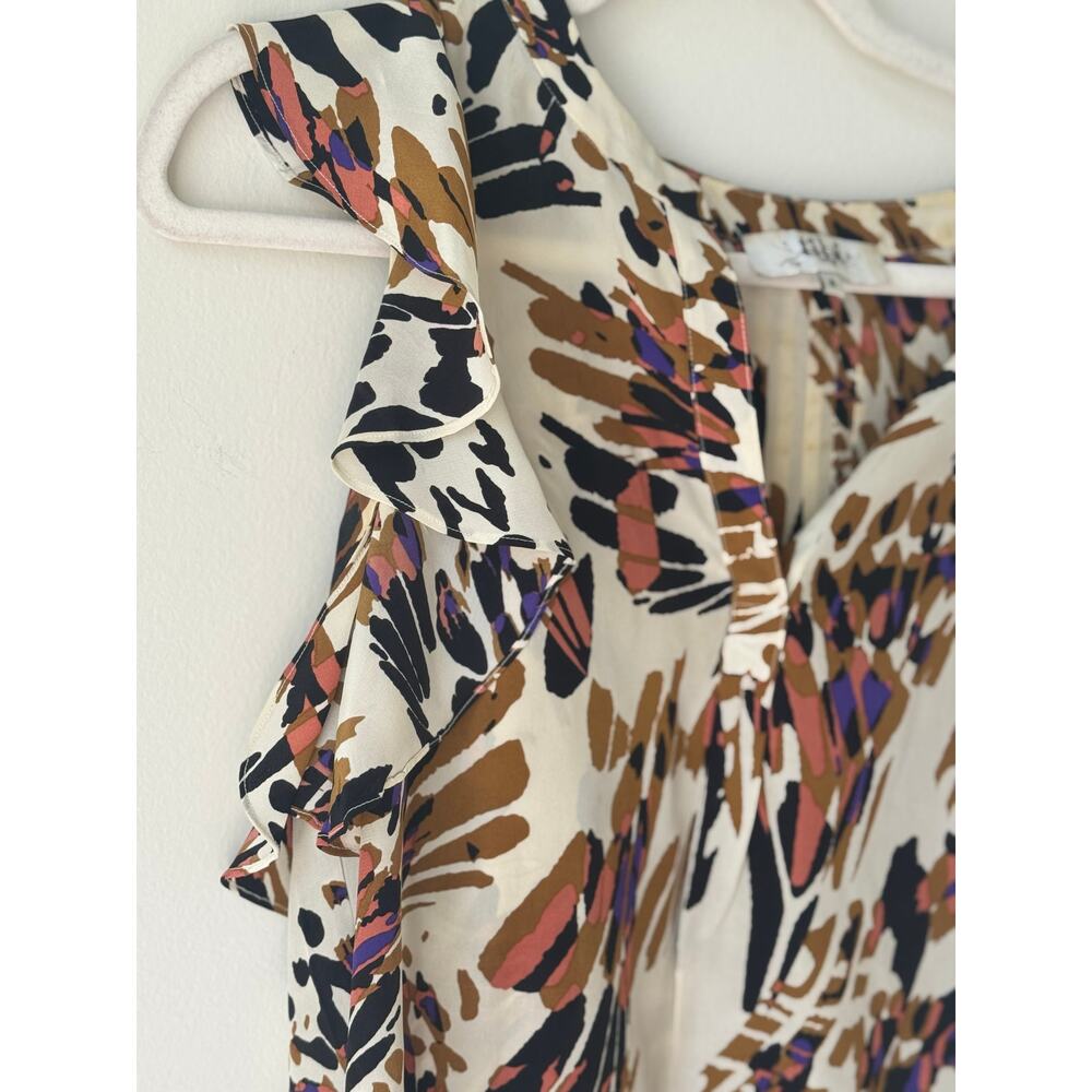 Tibi Short Sleeve Colorful Flutter Sleeve Blouse … - image 4